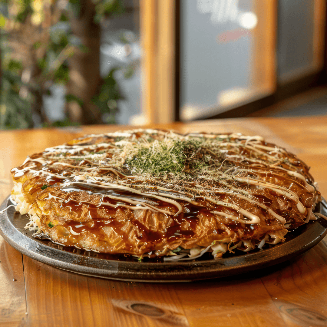 A plate of delicious savoury pancakes.