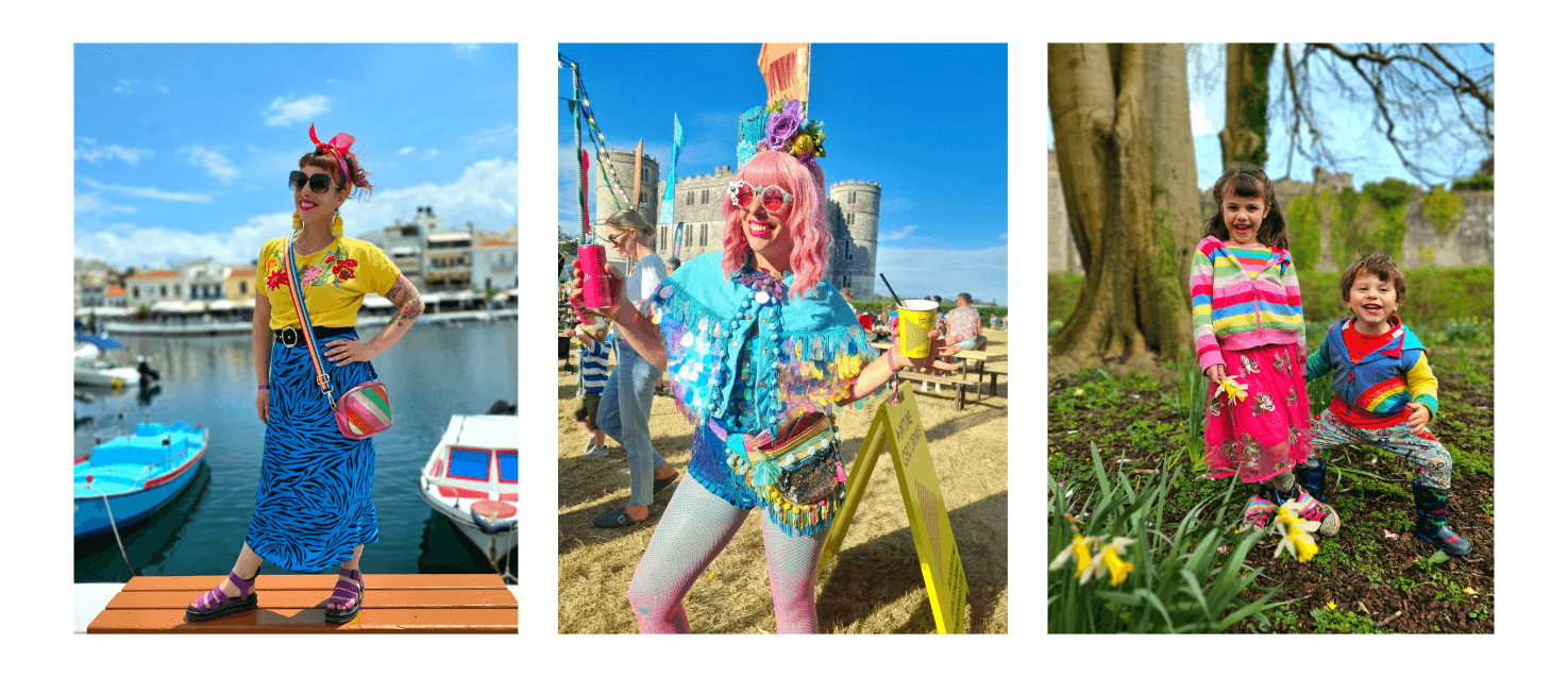 Ange on hols, festival and kids in preloved clothes